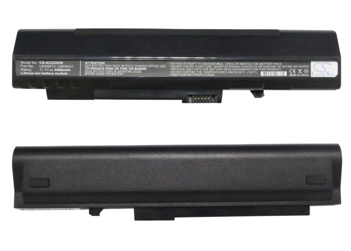 Acer Aspire One Aspire One 531H Aspi Black 4400mAh Replacement Battery BatteryClerkcom Laptop and Notebook