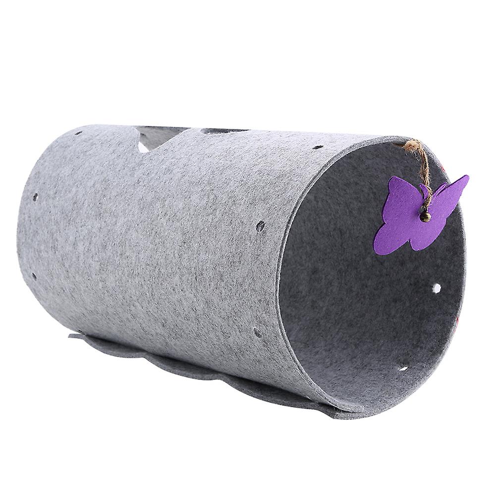 Collapsible Cat Tunnel Toy Pet Tube For Exercise And Entertainment Kitten Hideaway(gray)