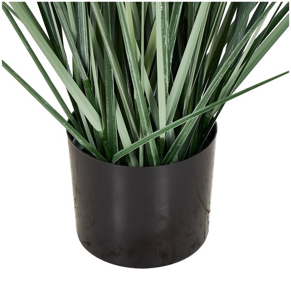 Green Faux Foliage Tall Onion Grass Artificial Plant with Black Plastic Pot