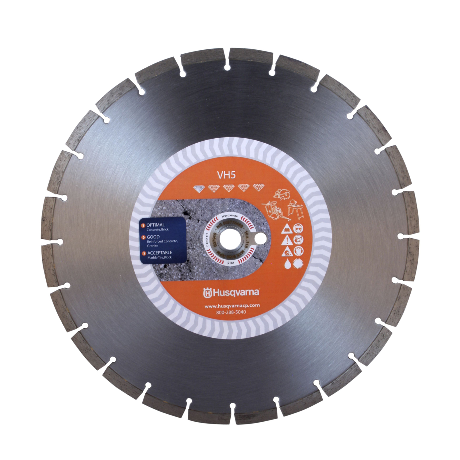 Husqvarna VH5 12 in. D X 1 in. Diamond Segmented Rim Diamond Saw Blade