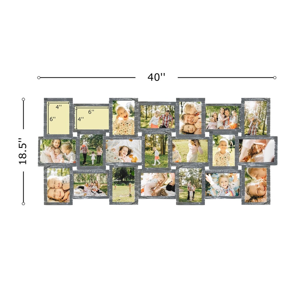 Hello Laura Modern Plastic 21 Piece Wall Hanging Family Photo Frame Wall Set