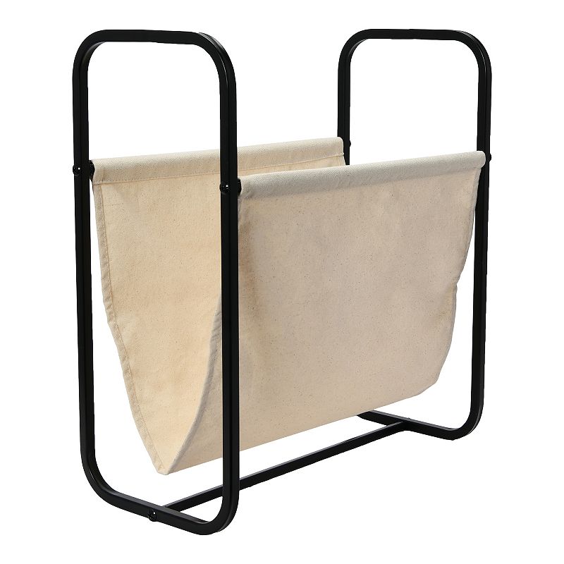 Household Essentials Canvas and Metal Log Holder / Magazine Rack