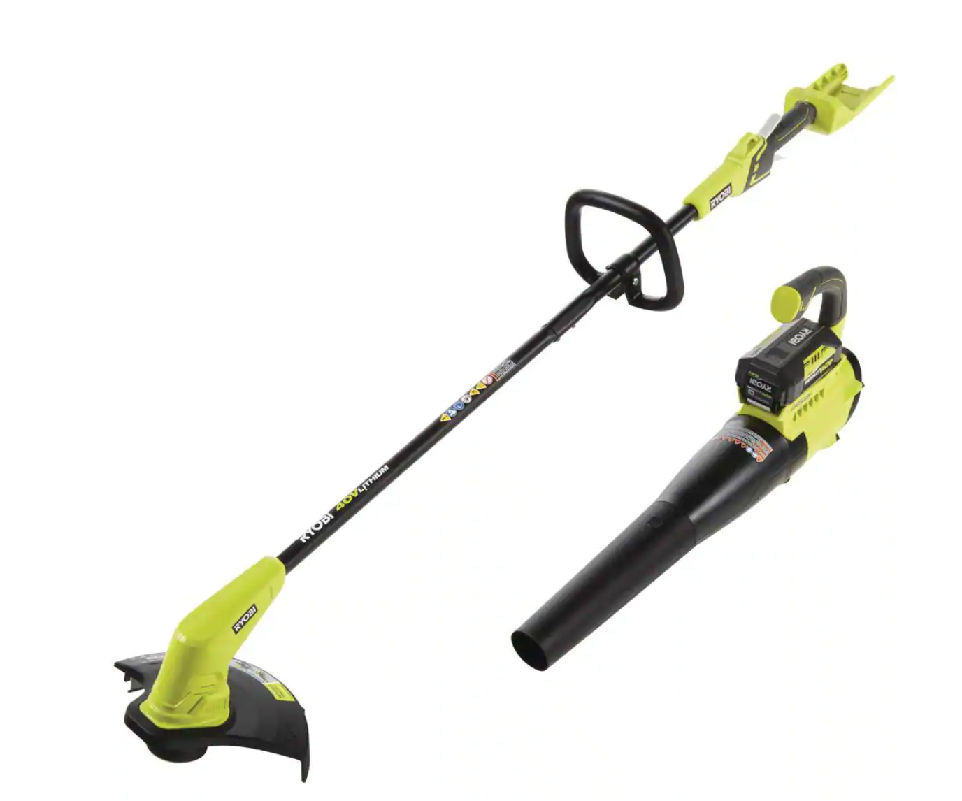 RYOBI RY40930 40V Cordless Battery String Trimmer and Jet Fan Blower Combo Kit (2-Tools) with 4.0 Ah Battery and Charger