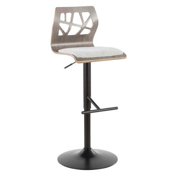 Carson Carrington Sala Light Grey Wood Adjustable Bar Stool