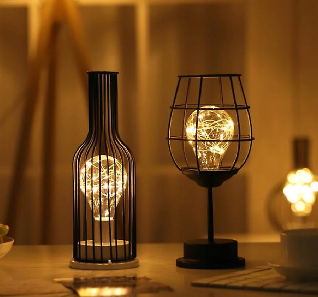 Hsla Led Copper Wire Wine Glass Night Light