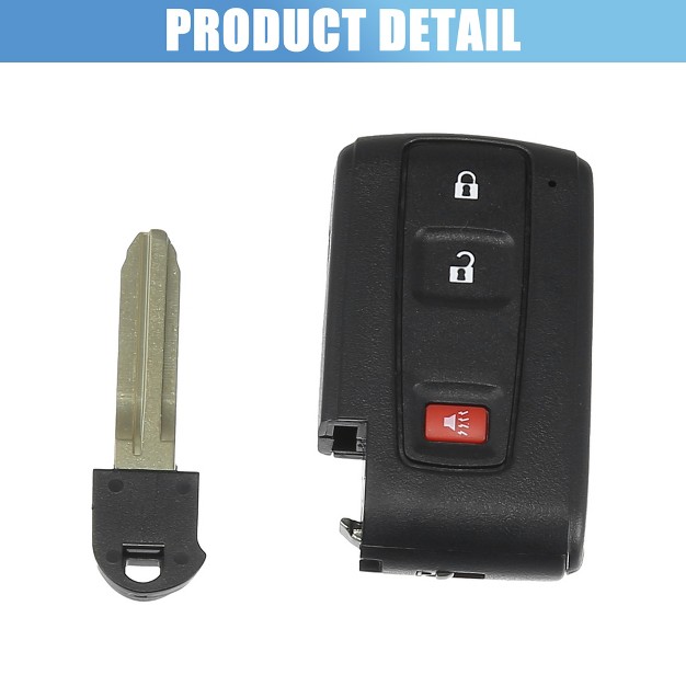 Unique Bargains Car Key Fob Shell 3 Button Remote Control Key Case Shell Keyless Entry Housing Replacement For Toyota Prius 2004 2009