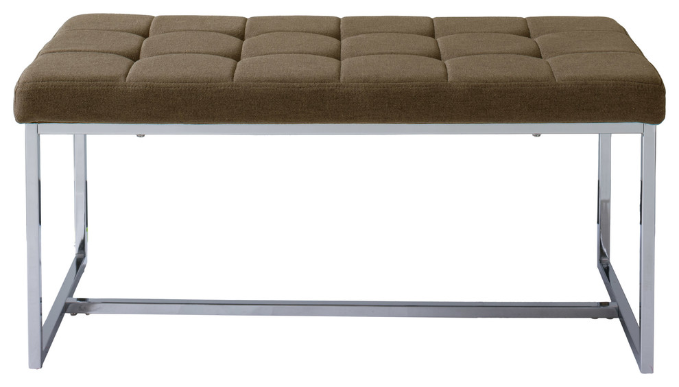 CorLiving Huntington Modern Fabric Bench With Chrome Base   Contemporary   Upholstered Benches   by CorLiving Distribution LLC  Houzz