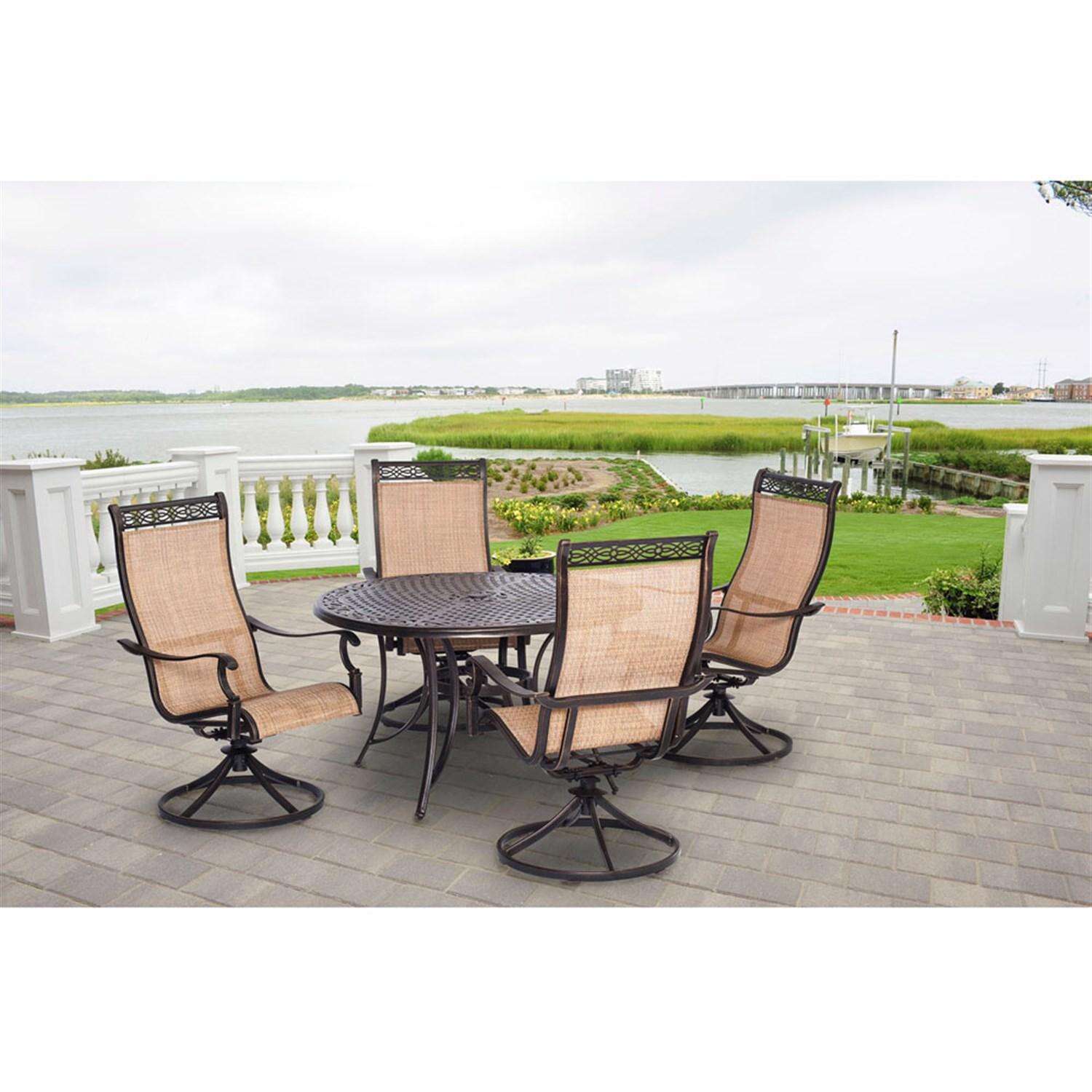 Cambridge Legacy 5 pc Bronze Aluminum Swivel Rocker Dining Set