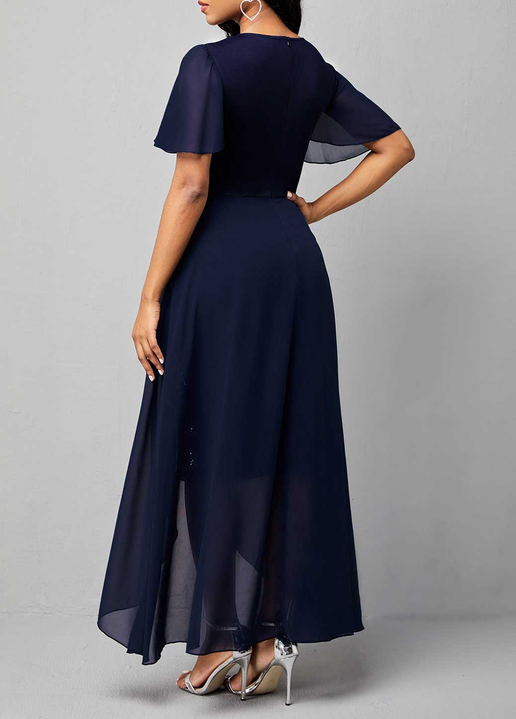 High Low Sequin Bodycon Dress