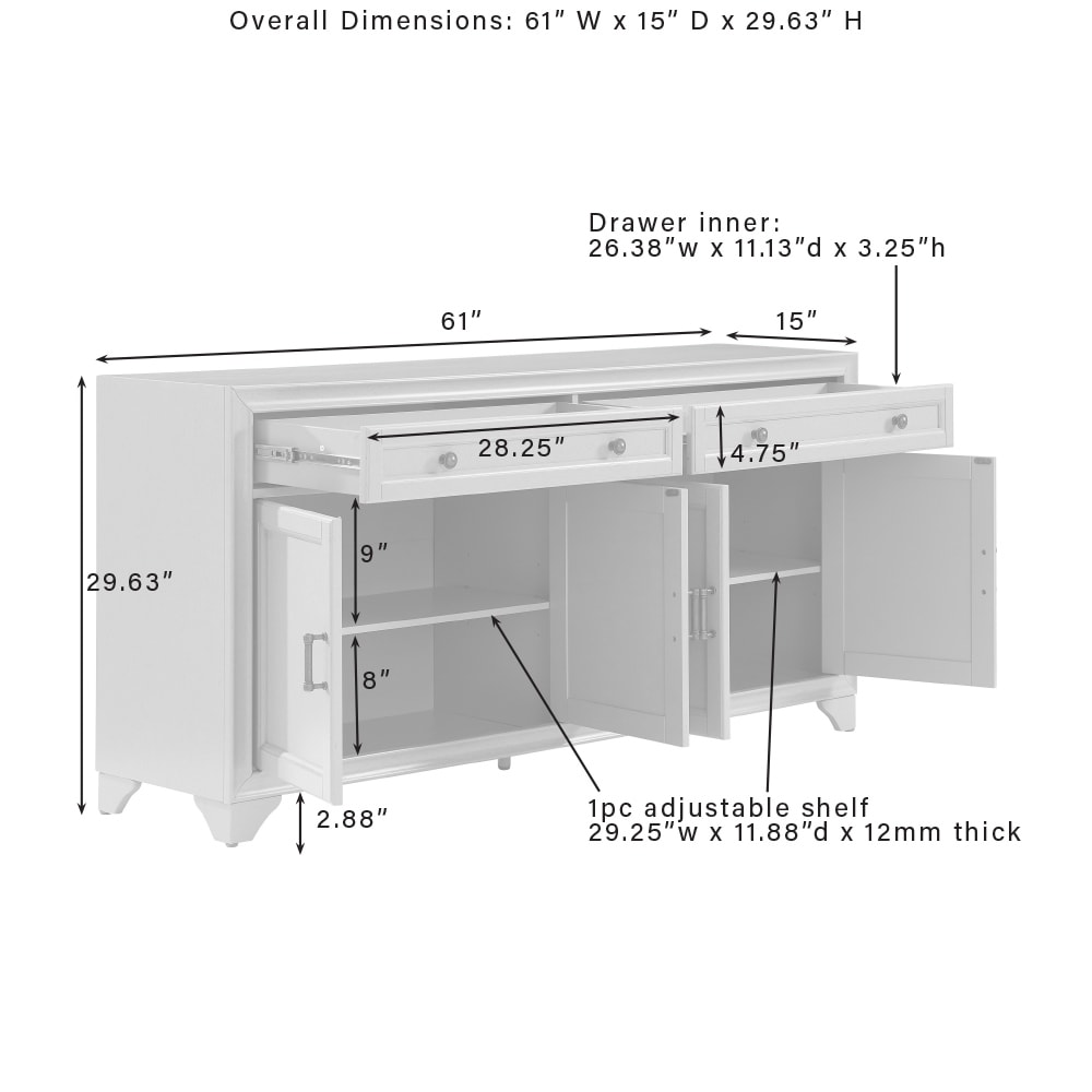 Tara 3 piece Distressed Grey 108.5 inch Sideboard and Pantry Set   15\