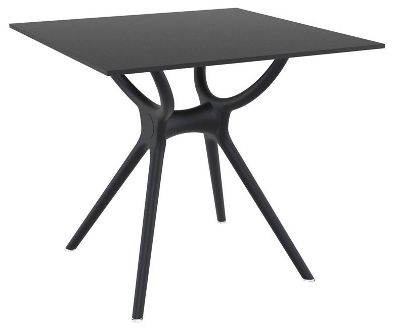 Compamia Siesta Air 31 quotSquare Dining Table in Black   Midcentury   Outdoor Dining Tables   by Homesquare  Houzz