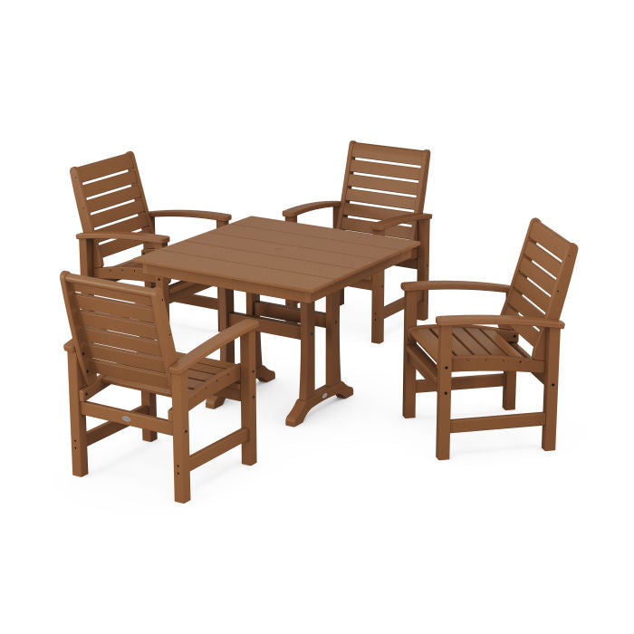 Polywood Signature 5-Piece Farmhouse Dining Set With Trestle Legs PWS954-1