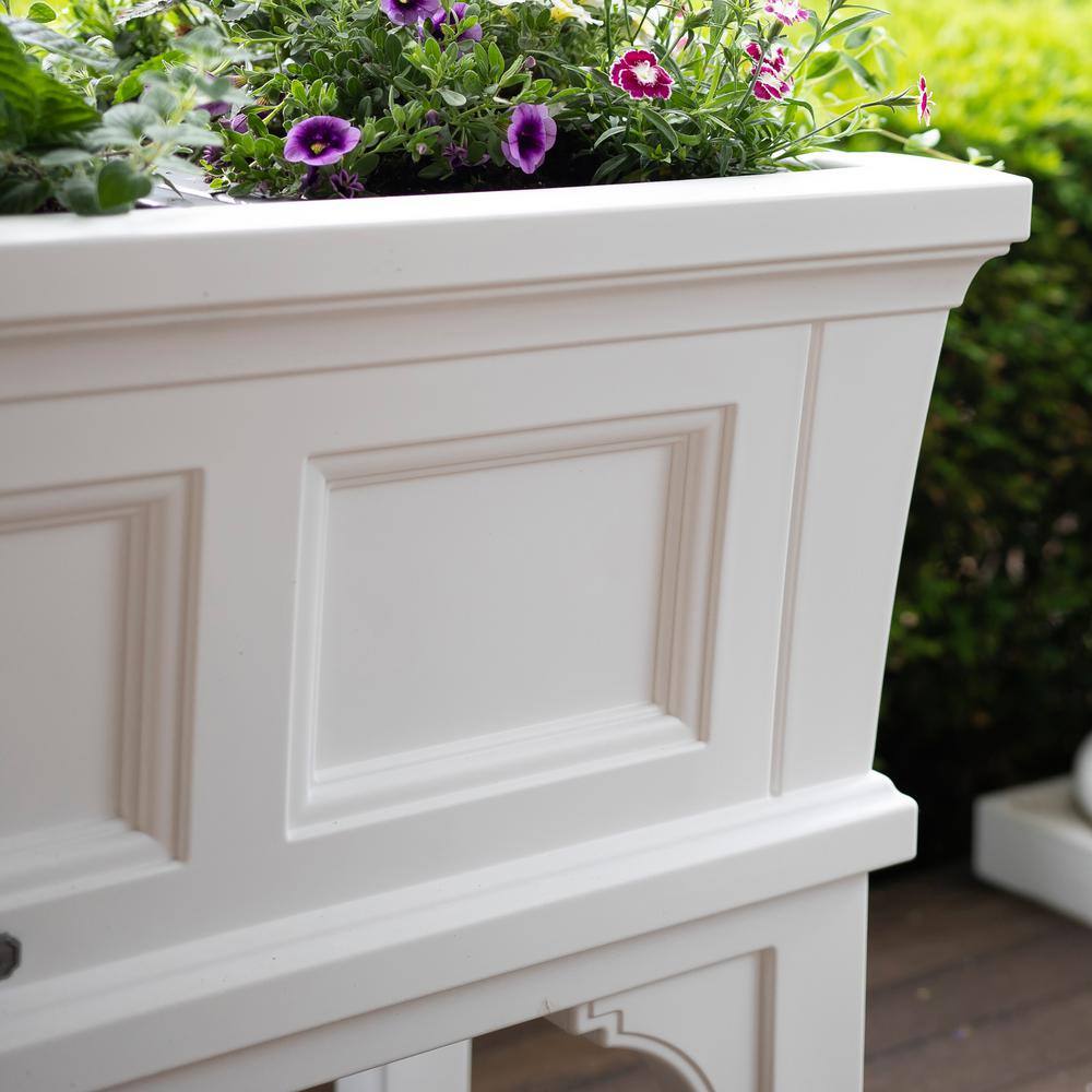 Step2 24 in. x 39 in. Classic White Plastic Atherton Raised Planter Box 500899