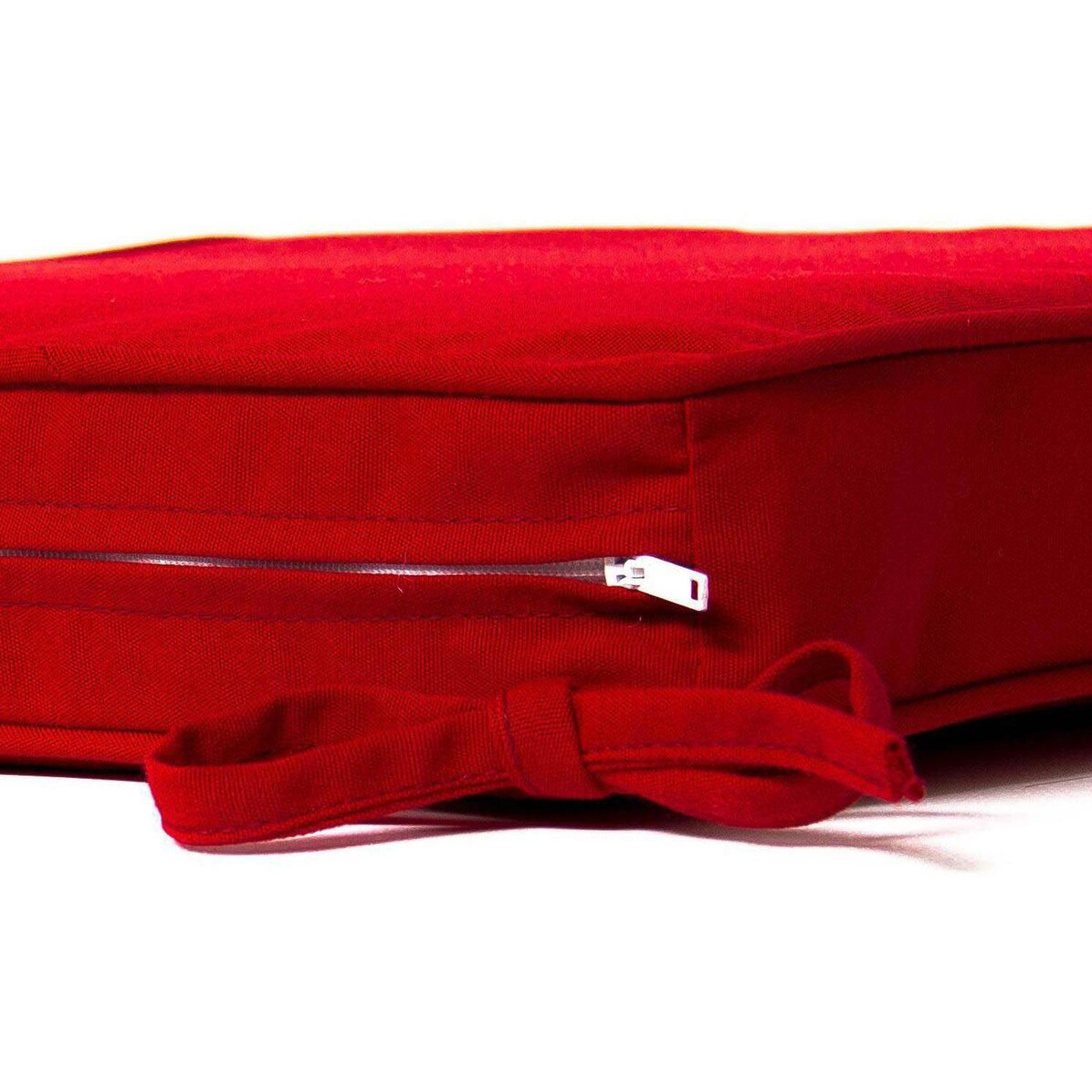 Sunbrella Canvas Jockey Red Large Outdoor Replacement Seat Cushion W/ Piping By Signature