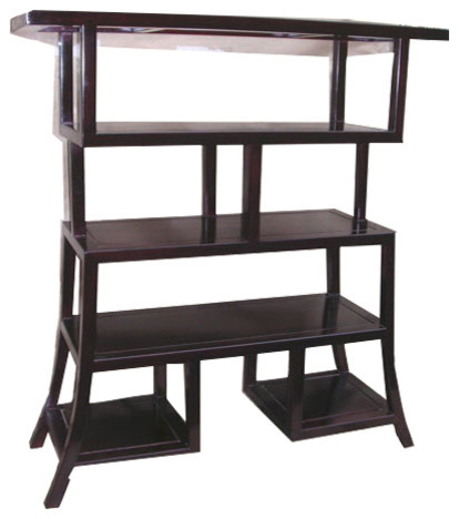 Rosewood Oriental Bookcase Curved Leg   Transitional   Bookcases   by Oriental Furnishings  Houzz