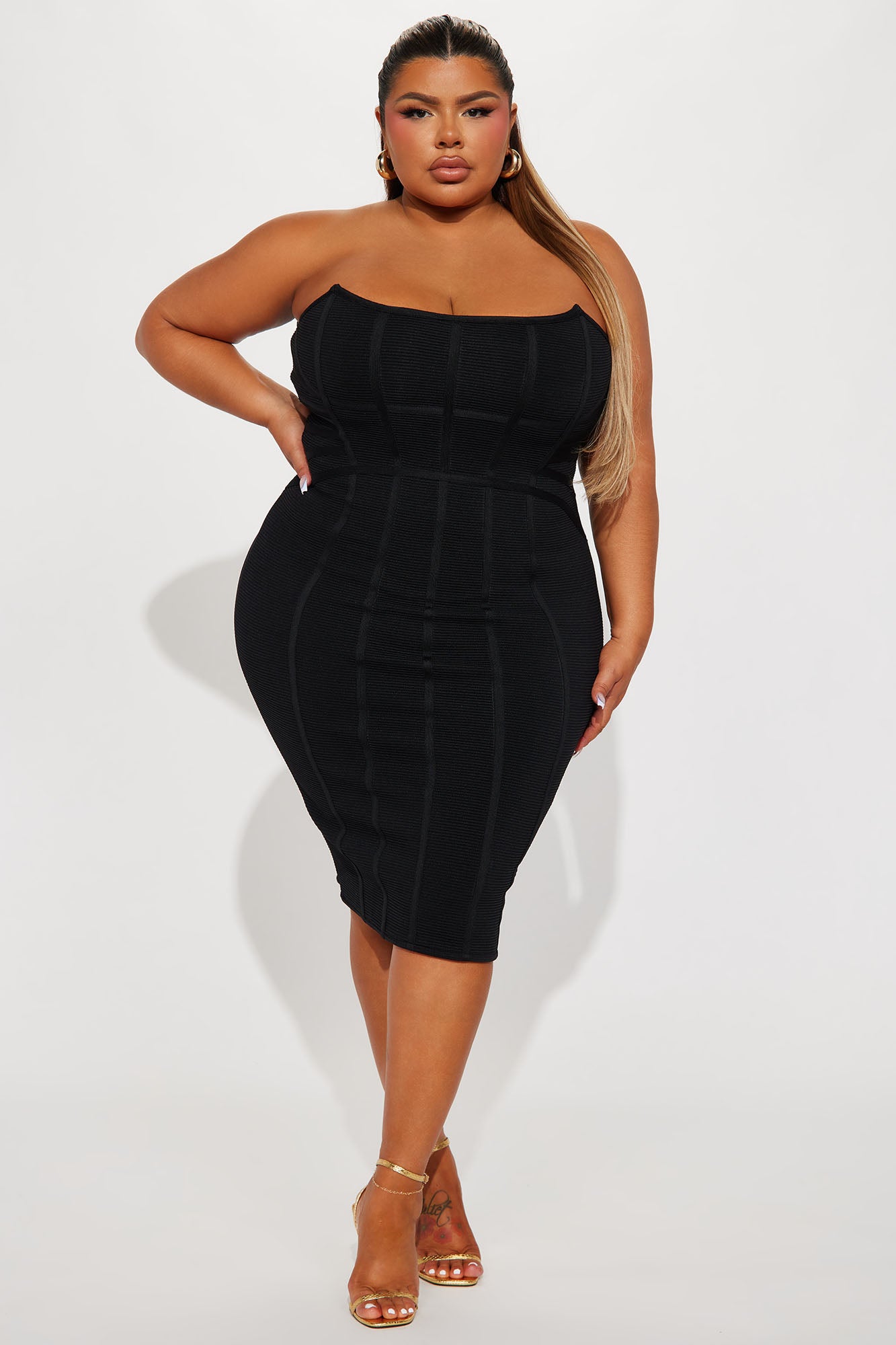 Bangkok Bandage Midi Dress - Black