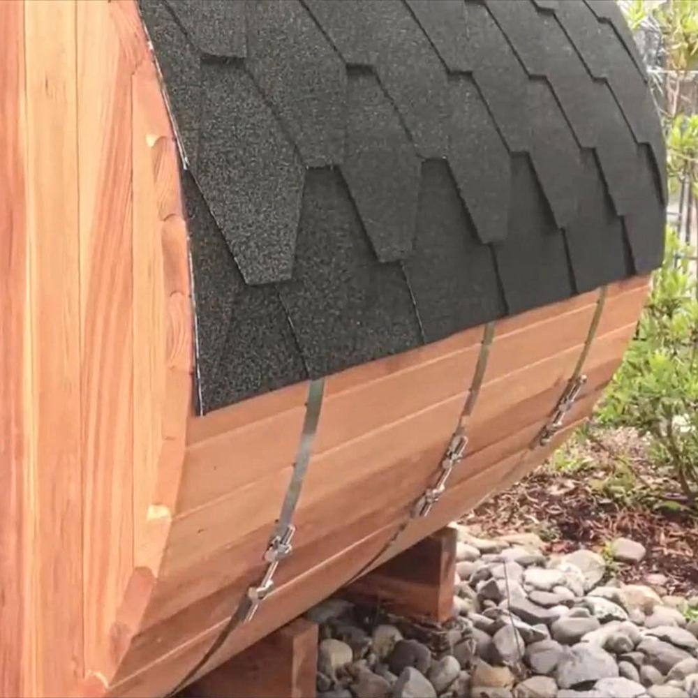 ALEKO Weather-Resistant Bitumen Roof Shingle Replacement for 93 in. x 72 in. x 75 in. Barrel Saunas - Gray SB8CPSSNG-HD