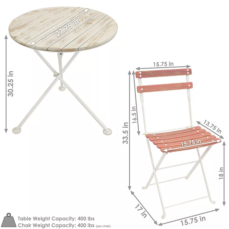 Sunnydaze 5-piece Classic Cafe Folding Table And Chair Set