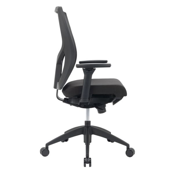 WorkPro Oceanic Mesh/Fabric Ergonomic High-Back Executive Chair， Black， BIFMA Certified