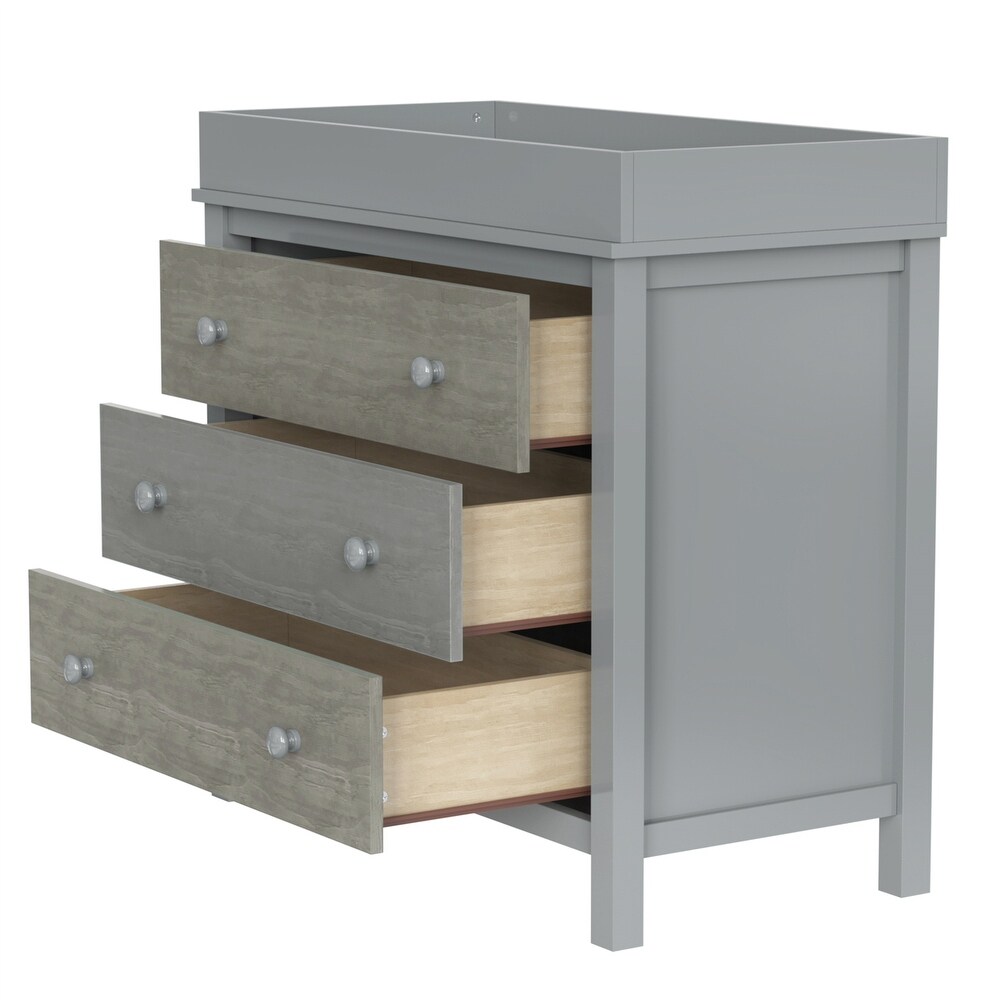 3 Drawer Changer Dresser with Removable Changing Tray