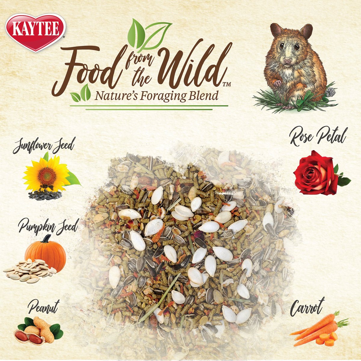 Kaytee Food From the Wild Hamster Food， 2-lb bag