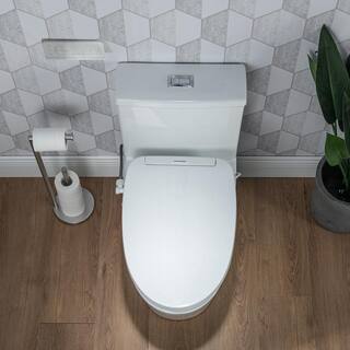 Casta Diva CD-BT03 Elongated Bidet Toilet Combo Dual Flush 0.91.28GPF in White with Advance Smart Bidet Seat CD-BT03