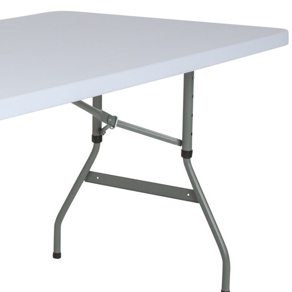 4.93-Foot Height Adjustable Granite White Plastic Folding Table