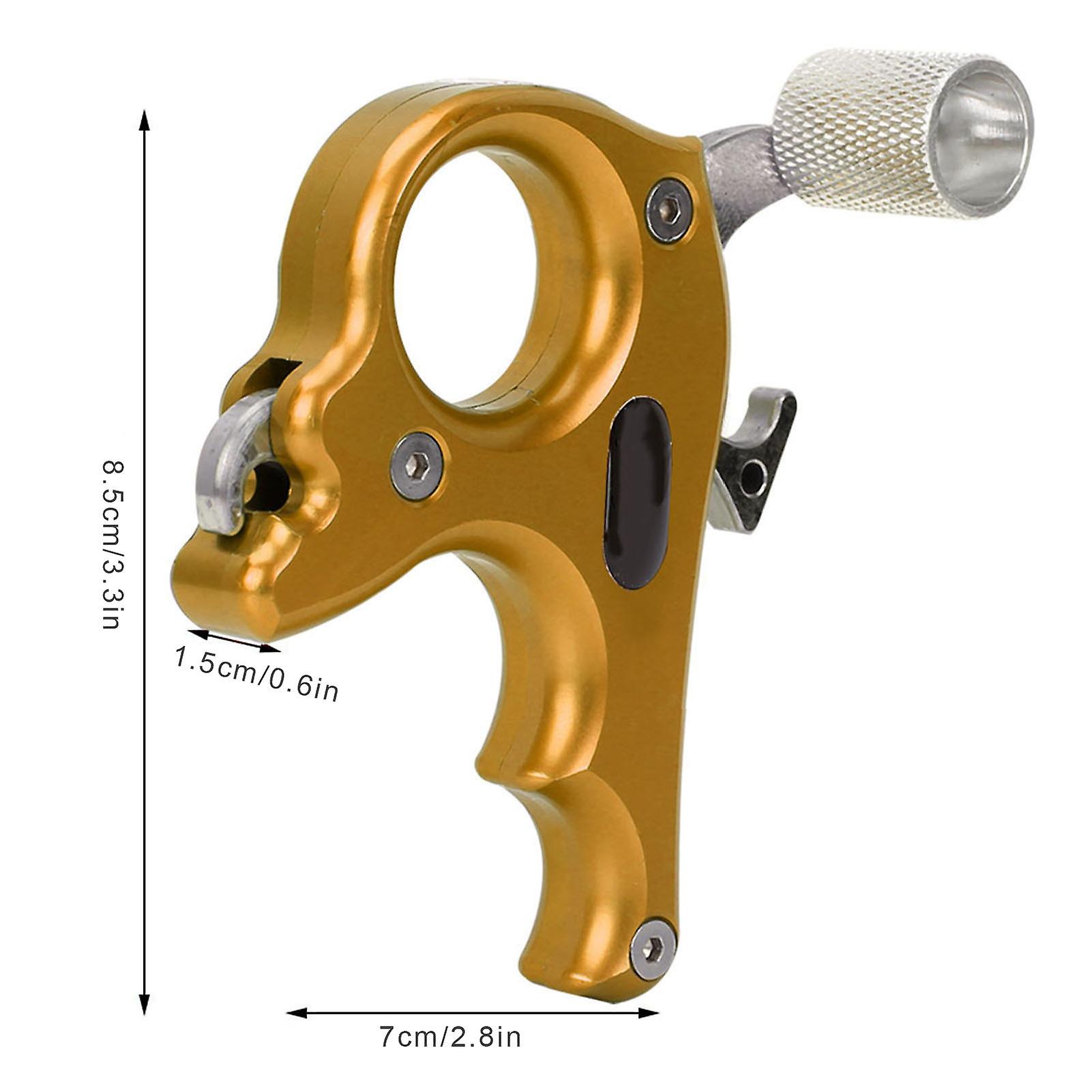 Archery Release Aids 3 Finger Grip Thumb Caliper Trigger For Compound Bow Accessory (gold)