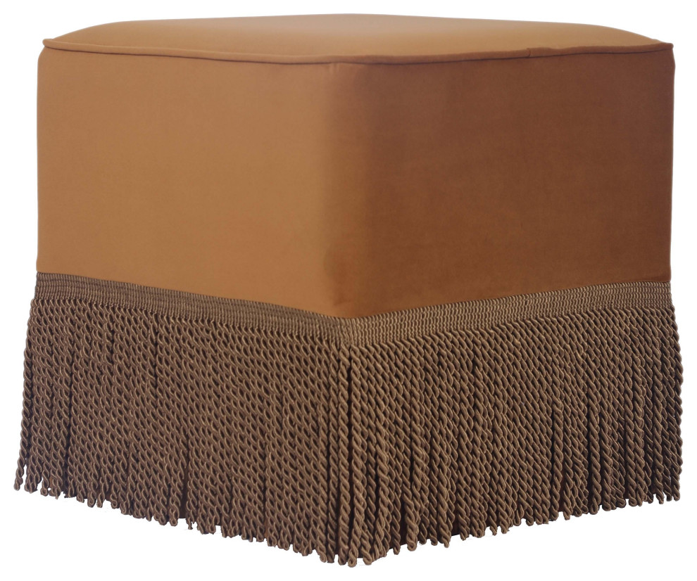 Fenn Velvet Ottoman   Contemporary   Footstools And Ottomans   by TOV Furniture  Houzz