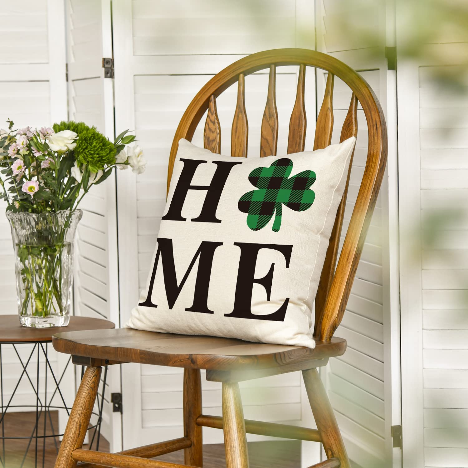 Artoid Mode Shamrock Clover Home St. Patrick's Day Throw Pillow Cover 18 x 18 Inch Cushion Case Decoration for Sofa Couch