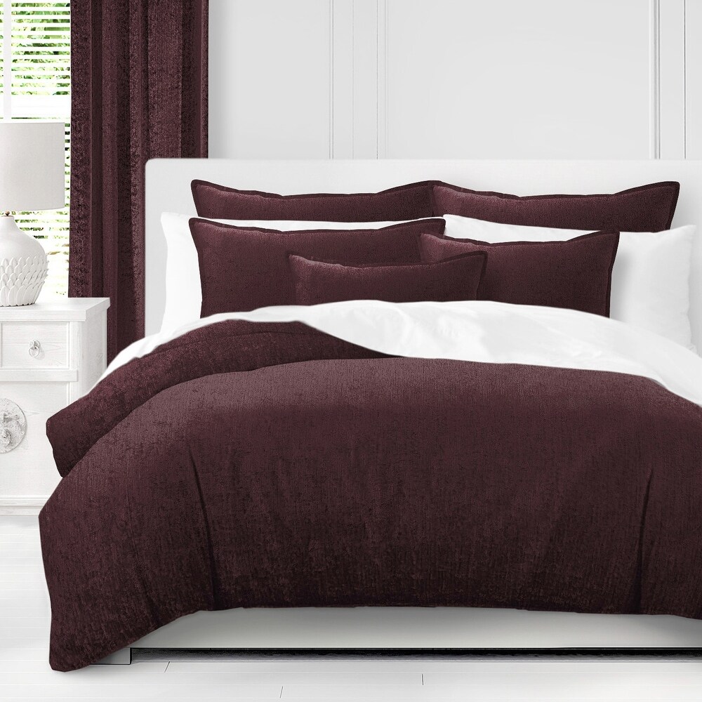 Juno Velvet Bordeaux Coverlet and Pillow Sham(s) Set