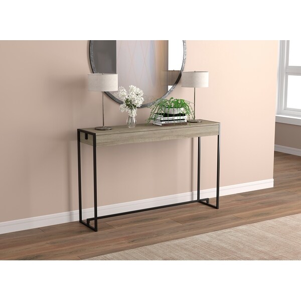 Console Table 47L Dark Taupe Black Metal - 47' x 11.4' x 29.75'