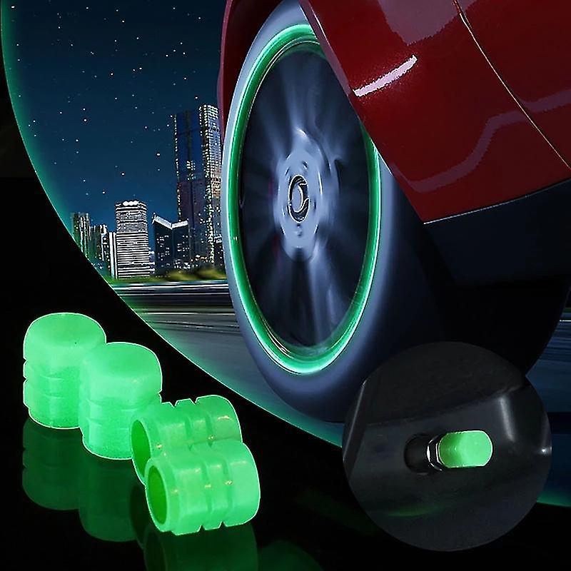 Miman 4pcs Universal Luminous Valve Cap Car Dust-proof Decorative Tires Accessories