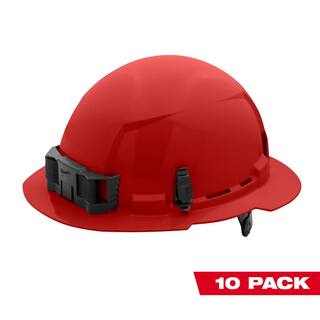 MW BOLT Red Type 1 Class E Full Brim Non-Vented Hard Hat with 6-Point Ratcheting Suspension (10-Pack) 48-73-1129X10