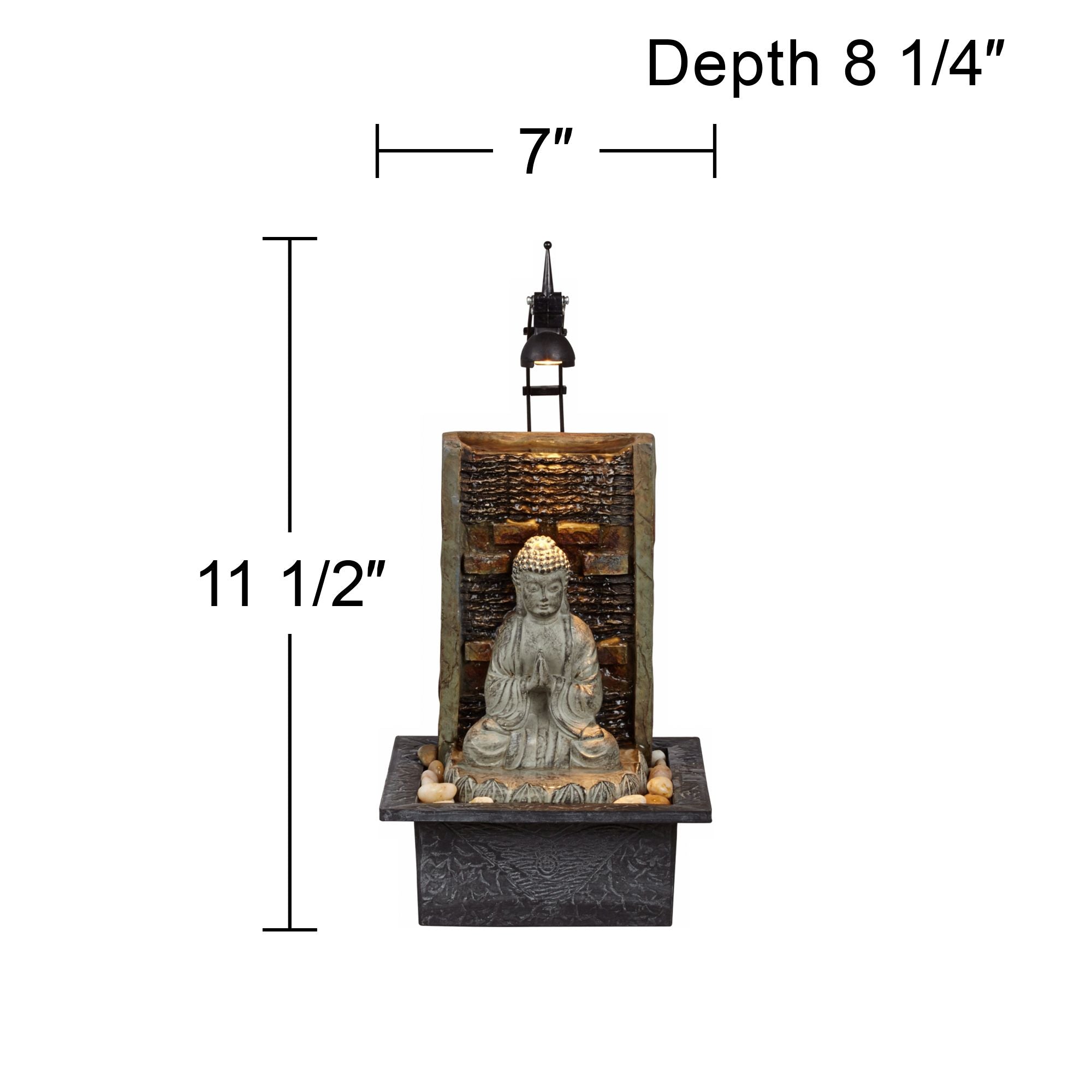 John Timberland Zen Buddha Tabletop Water Fountain 11 1/2