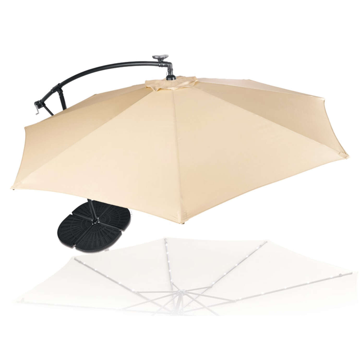 Living Accents Tan 10 ft Tilting Offset Umbrella