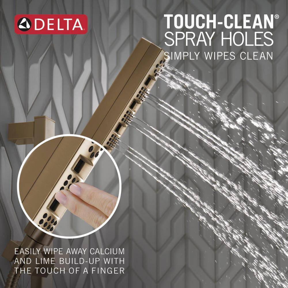 Delta 4-Spray Patterns 1.75 GPM 1.43 in. Wall Mount Handheld Shower Head with H2Okinetic in Lumicoat Champagne Bronze 51140-CZ-PR