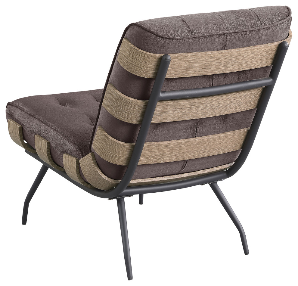 Aloma Armless Tufted Accent Chair Dark Brown   Modern   Armchairs And Accent Chairs   by Modon  Houzz