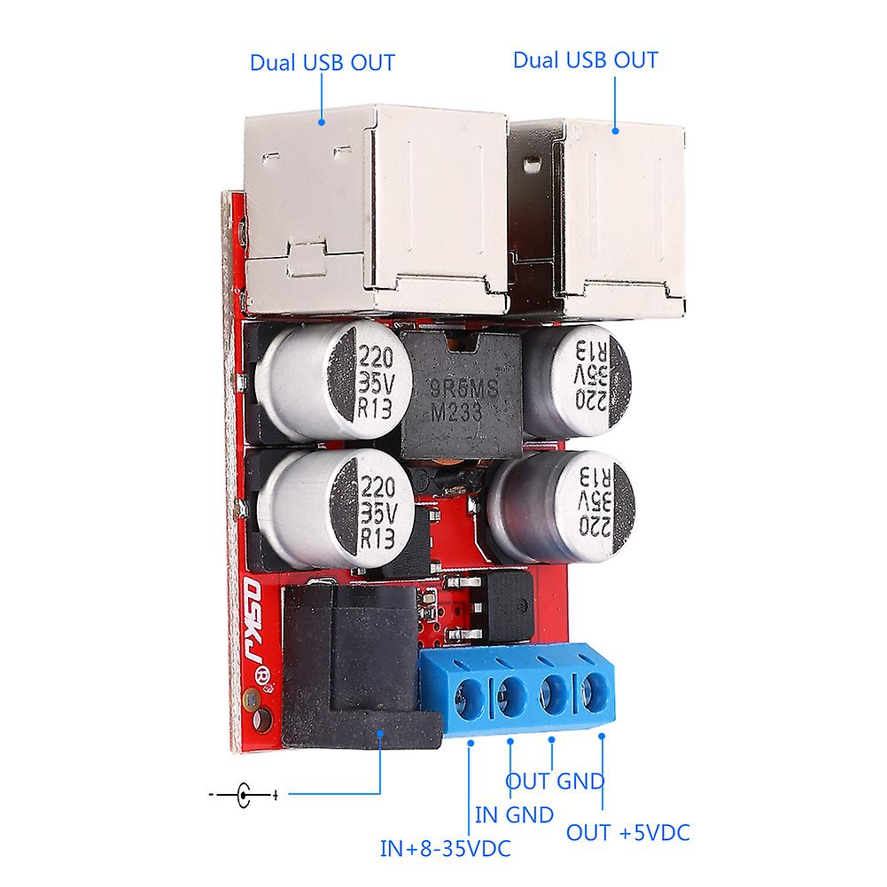 Dc-dc Voltage Step Down Power Supply Buck Module Car 12v 24v 8-35v To 5v 8a 4 Usb Phone Charger