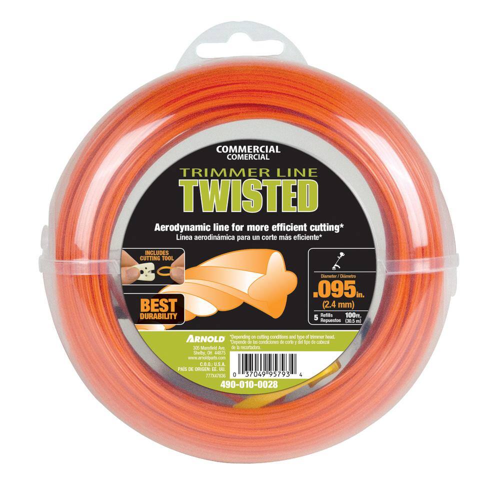 Arnold Commercial Maxi-Edge 100 ft. 0.095 in. Universal Twisted Trimmer Line with Line Cutting Tool 490-010-0028