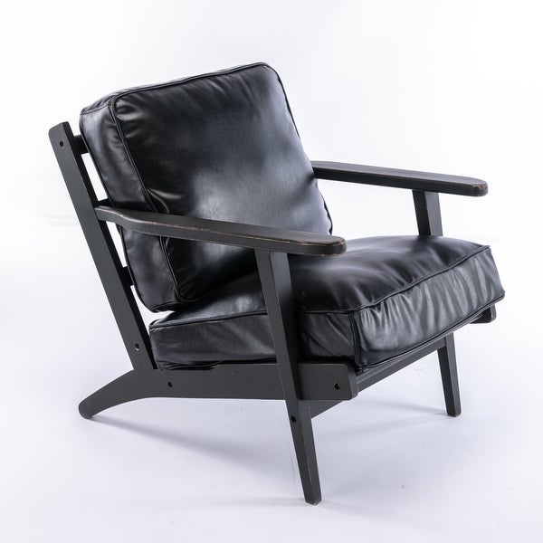 PU Leather Armchair with Removable Cushion