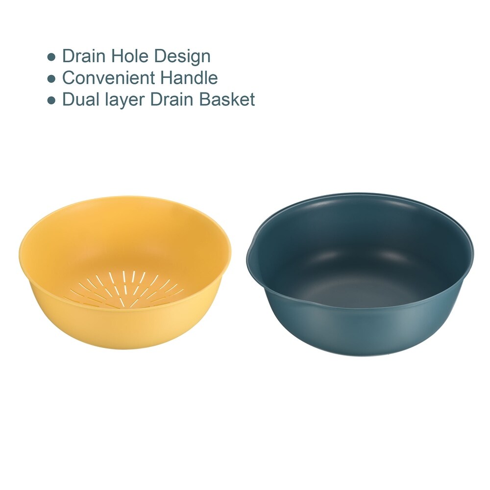 Kitchen Strainer Colander Bowl 3PCS Plastic Washing Bowl Food Strainer   26 x 10.5CM