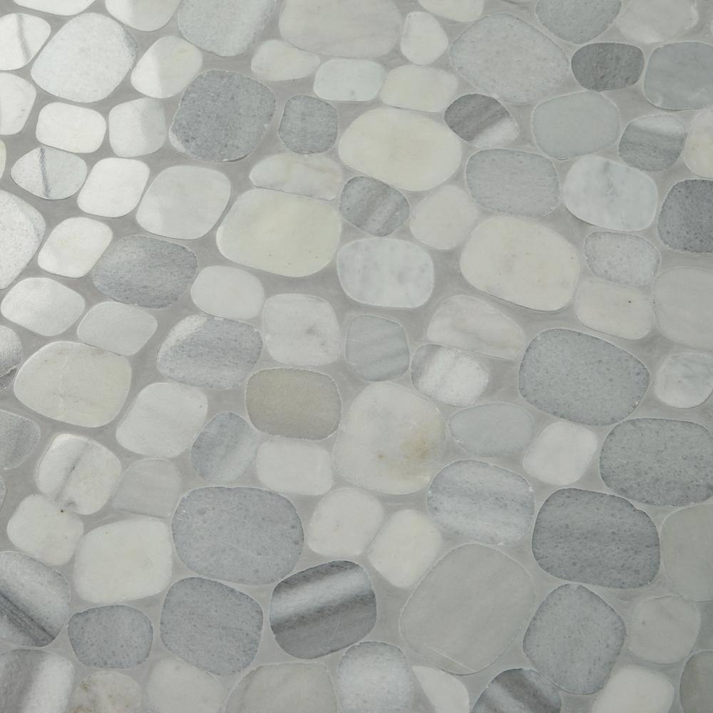 Daltile Stone Decor Shadow 12 in. x 12 in. Marble Pebble Mosaic Tile (9.5 sq. ft.Case) ST54FLPEBCCMS1L