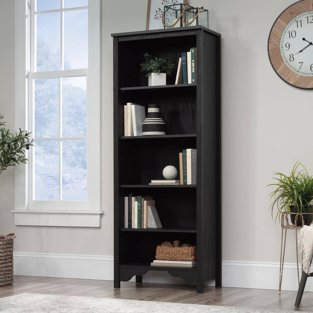 SAUDER Dawson Trail 69.016 in. Raven Oak 5 Shelf Accent Bookcase with Adjustable Shelves 427418