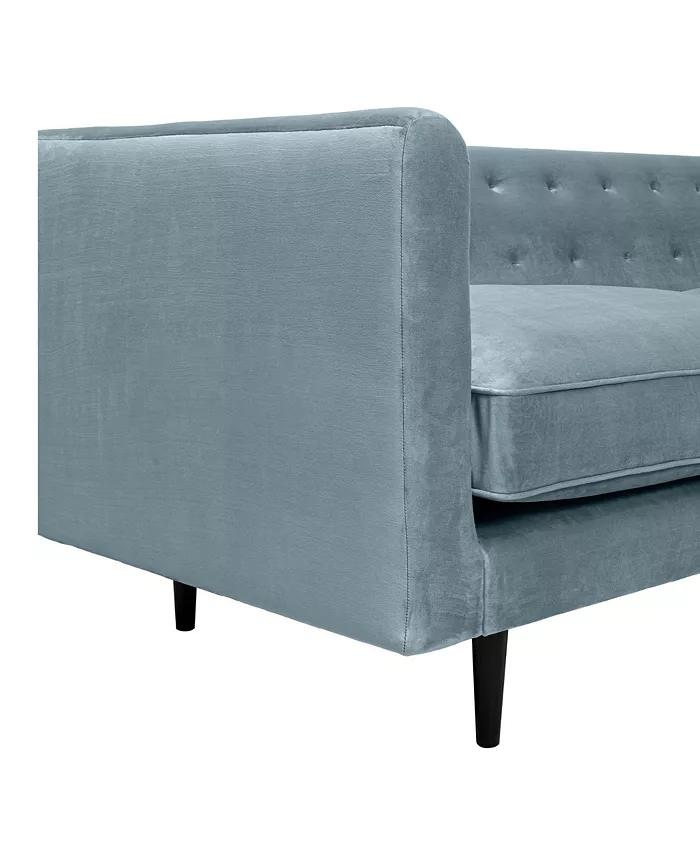 Armen Living Annabelle 80 Velvet with Wood Legs Sofa