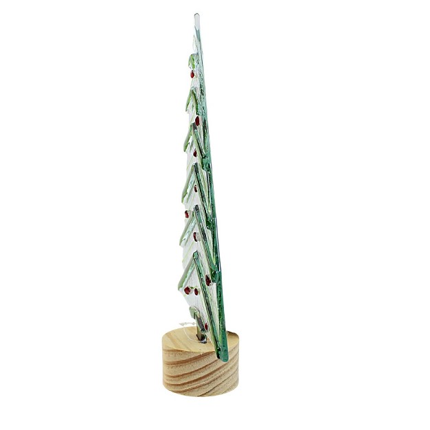 Glass Holiday Tree Home Decoration Wood Base Evergreen Enterprises Inc Decorative Sculptures