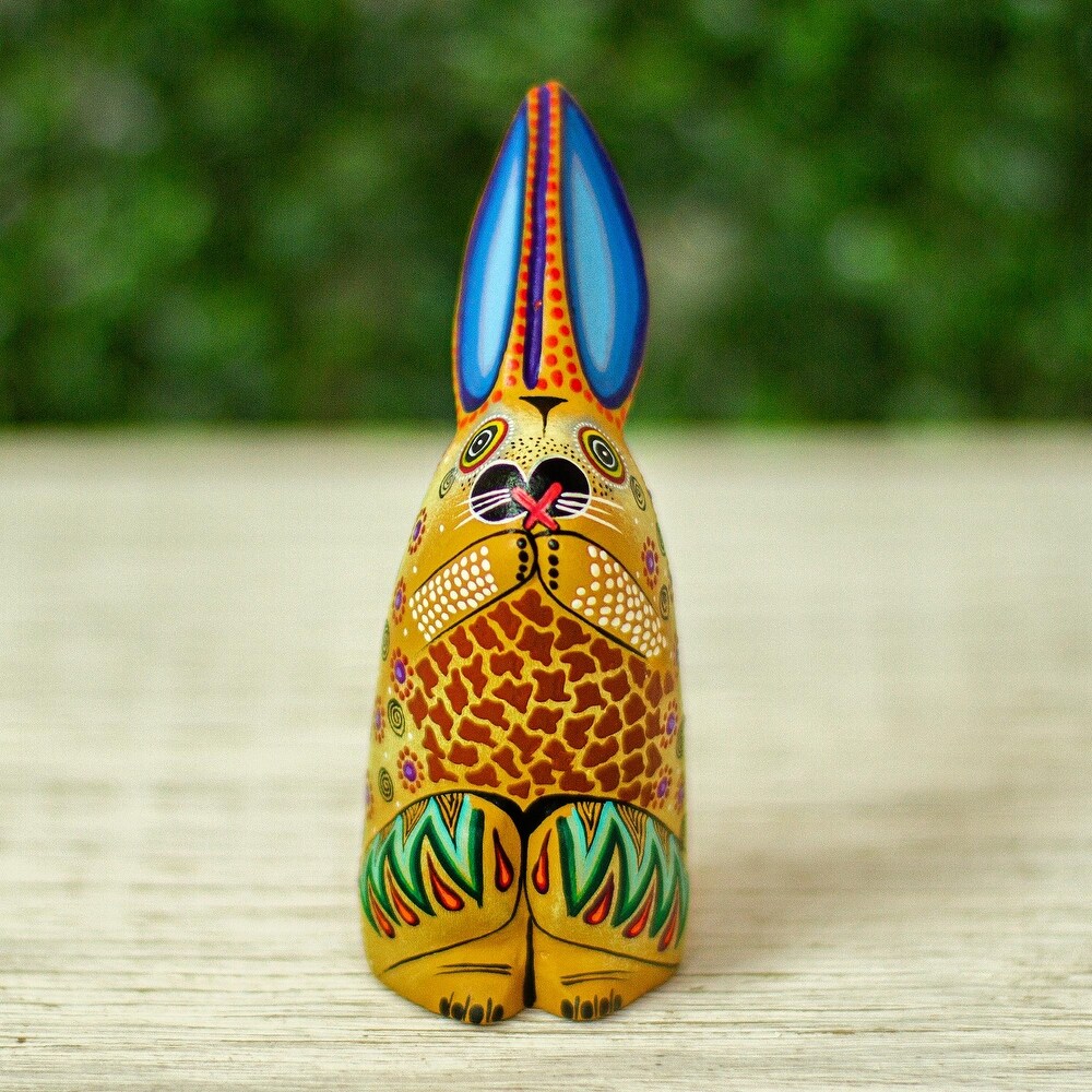 Novica Handmade Magical Rabbit Wood Alebrije Figurine