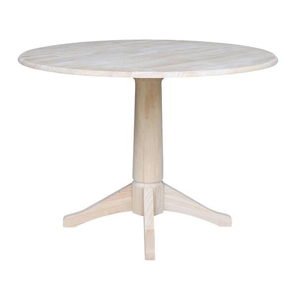 42 in. Round Top Dual Drop Leaf Pedestal Dining Table