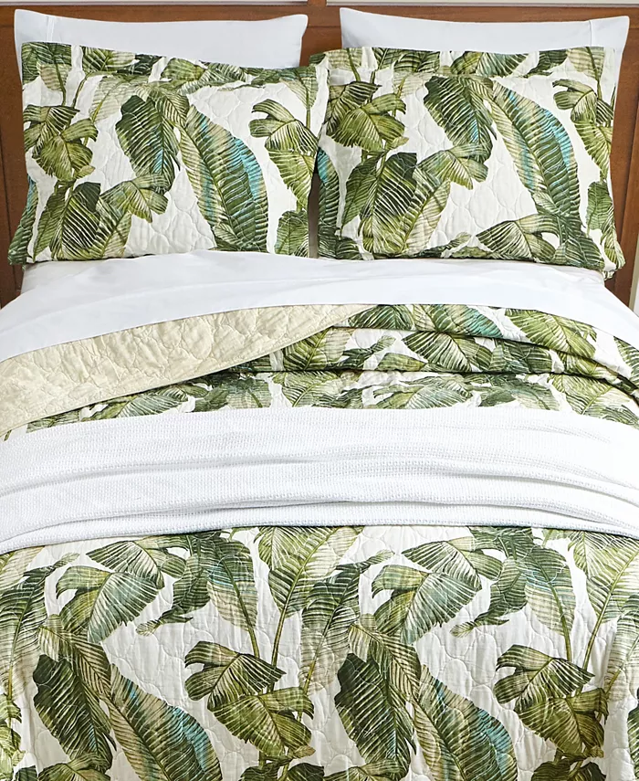 Tommy Bahama Home Tommy Bahama Fiesta Palms Bright Green Reversible 2-Piece Twin Quilt Set