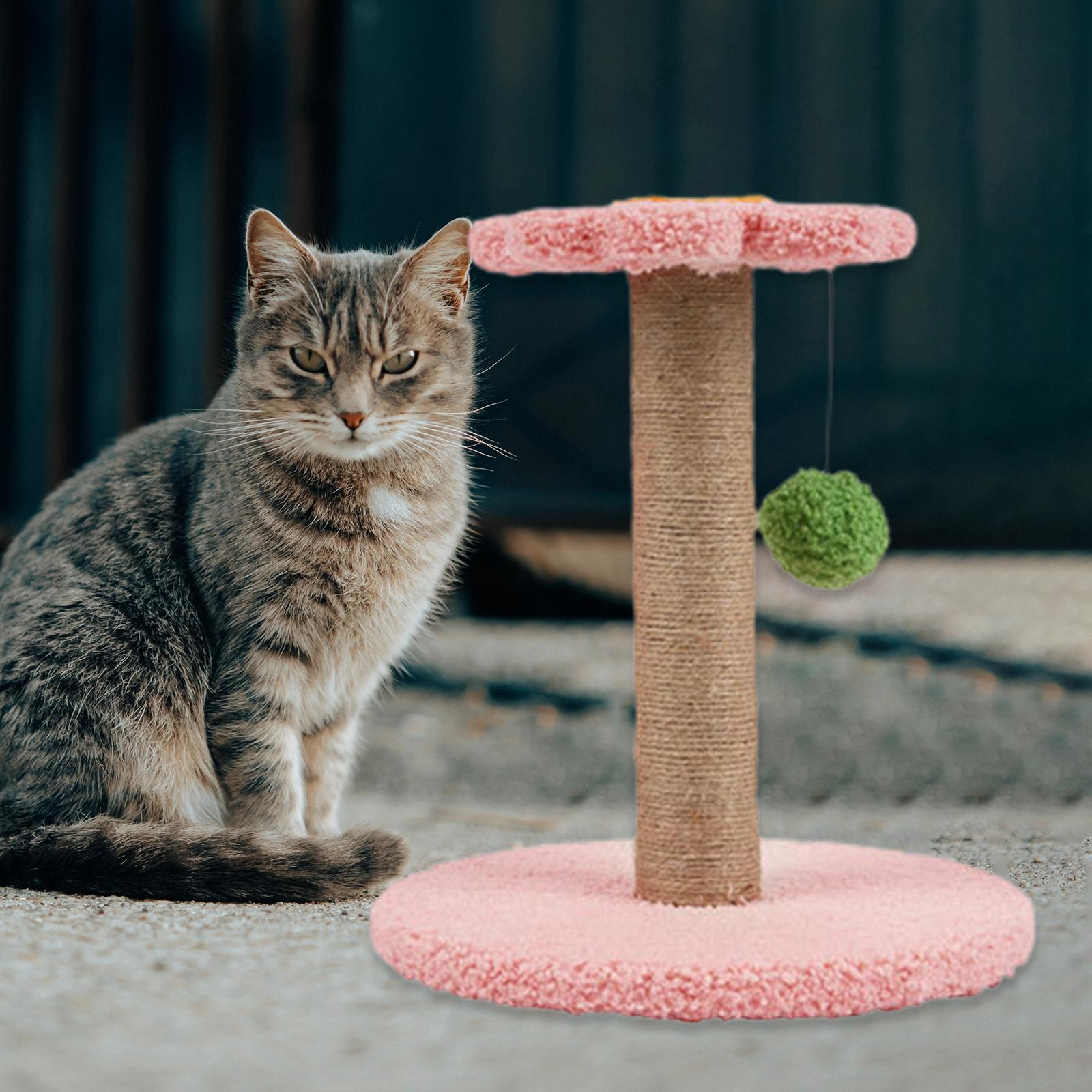 Cat Scratcher Interactive Toys Shelf Activity Center Sisal Cats Pink Flower